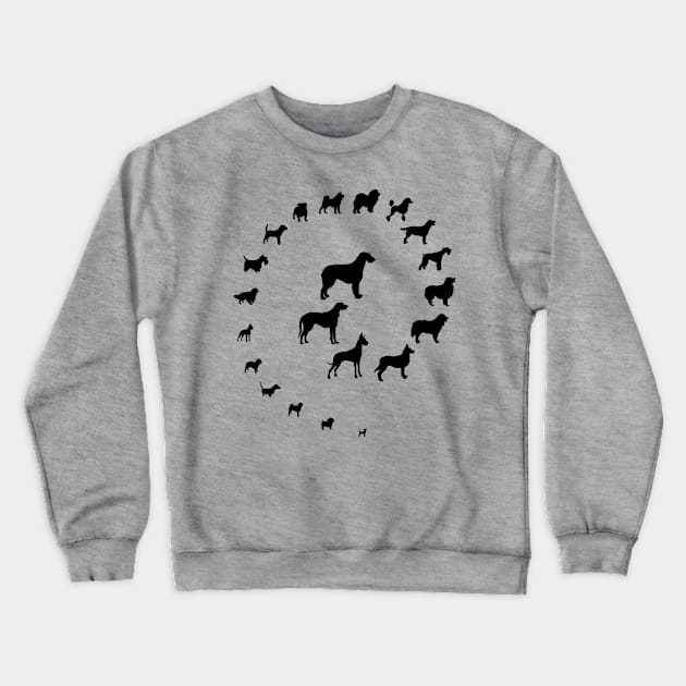 Spiral of dog breeds from large to small Crewneck Sweatshirt by tsd-fashion